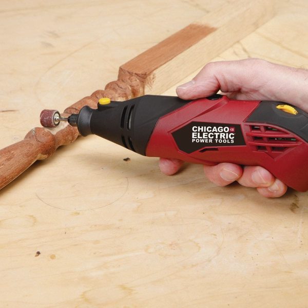 CHICAGO ELECTRIC POWER TOOLS - 1.3 Amp Variable-Speed Rotary Tool Kit, 31 Piece - 68696 - Imagen 5