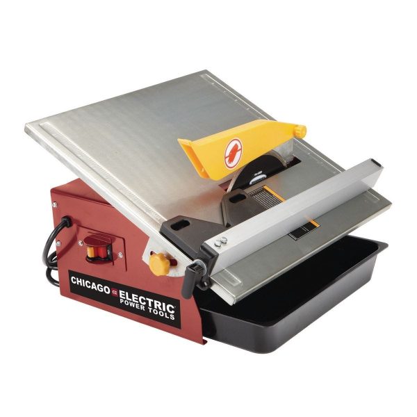 CHICAGO ELECTRIC POWER TOOLS - 4.8 Amp 7 in. Table Top Wet Cut Tile Saw - 69231 - Imagen 3