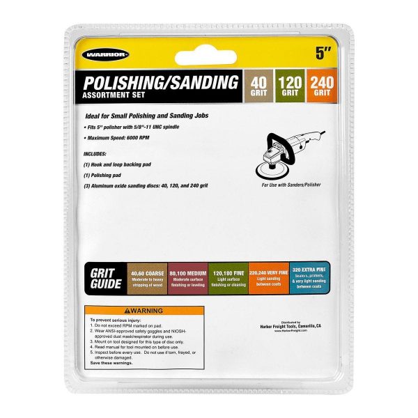 WARRIOR - 5 in. Polishing/Sanding Set, 5-Pack - 69491 - Imagen 3