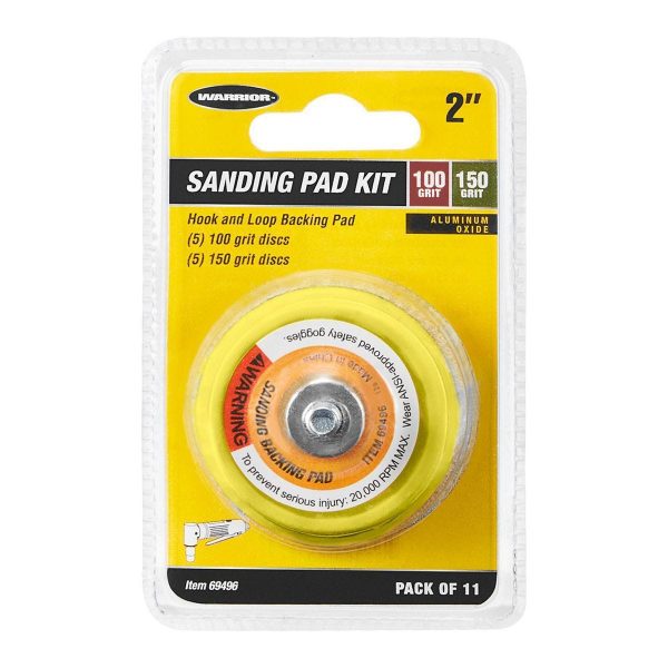 WARRIOR - Kit de Almohadilla de Lijado de 2 Pulgadas, 11 Piezas - 69496