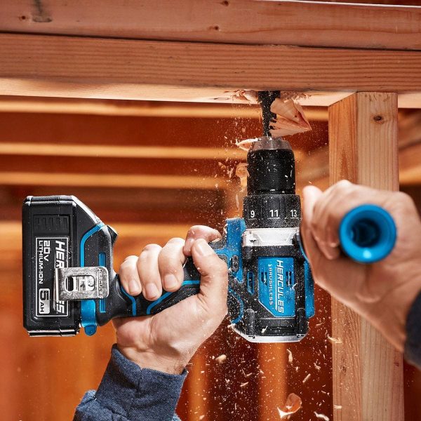HERCULES - 20V Brushless Cordless, 1/2 in. Drill/Driver Kit with Side Handle, 2 Ah Battery, and Charger - 70067 - Imagen 13