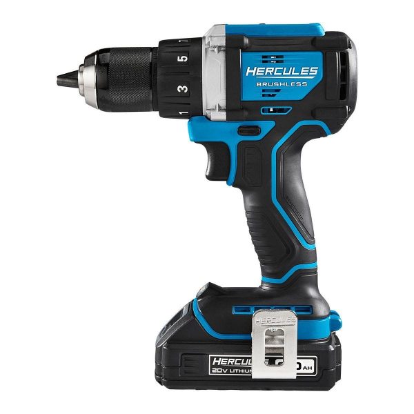 HERCULES - 20V Brushless Cordless, 1/2 in. Drill/Driver Kit with Side Handle, 2 Ah Battery, and Charger - 70067 - Imagen 5