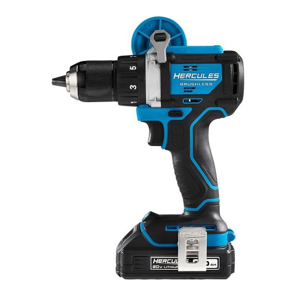 HERCULES - 20V Brushless Cordless, 1/2 in. Drill/Driver Kit with Side Handle, 2 Ah Battery, and Charger - 70067 - Imagen 7