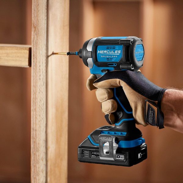 HERCULES - 20V Brushless Cordless, 1/4 in. Compact, 3-Speed Impact Driver Kit with 2 Ah Battery and Charger - 70068 - Imagen 9
