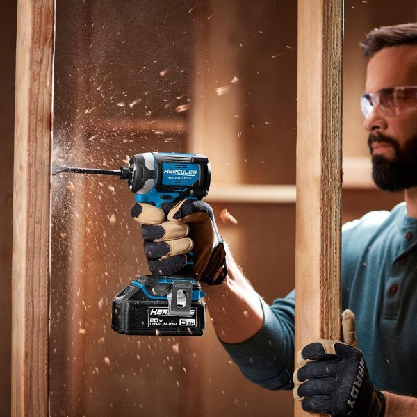 HERCULES - 20V Brushless Cordless, 1/4 in. Compact, 3-Speed Impact Driver Kit with 2 Ah Battery and Charger - 70068 - Imagen 7