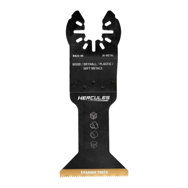 HERCULES - Hoja de corte biselado/reducción de vástago bimetálica con recubrimiento de titanio de 1-3/4 pulgadas para herramientas oscilantes multiusos - 70089
