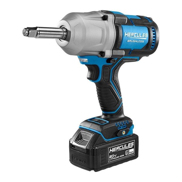 HERCULES - Llave de impacto inalámbrica brushless 20V de alto torque 1/2 pulgada con yugo extendido - Solo herramienta - 70094 - Imagen 6