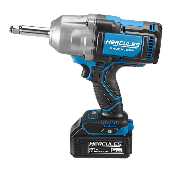 HERCULES - Llave de impacto inalámbrica brushless 20V de alto torque 1/2 pulgada con yugo extendido - Solo herramienta - 70094 - Imagen 7