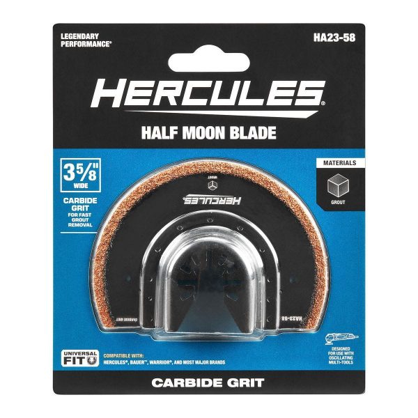 HERCULES - Hoja Media Luna con Grit de Carburo de 3-5/8 in para Herramientas Multiusos Oscilantes - 70201 - Imagen 4