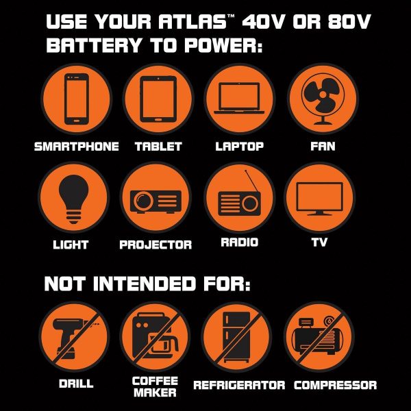 ATLAS - 40V and 80V, 300 Watt Battery-Powered Inverter - Tool Only - 70499 - Imagen 4