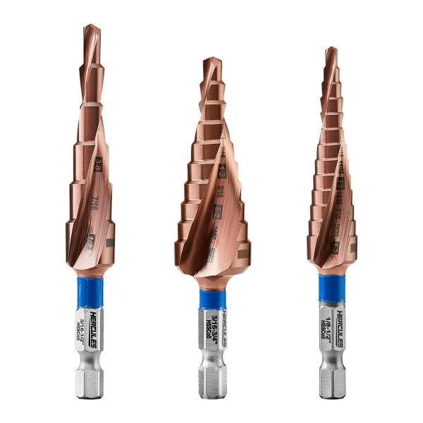 HERCULES - 1/8 in. to 3/4 in. #1 Cobalt Step Drill Bit (13-Steps), #2 (6-Steps), and #3 (10-Steps) - 70760 - Imagen 2