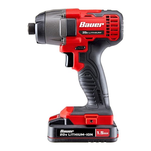 BAUER - 20V, Kit de Taladro y Impacto Inalámbrico de 2 Herramientas con (2) Baterías de 1.5 Ah y Cargador - 70933 - Imagen 5