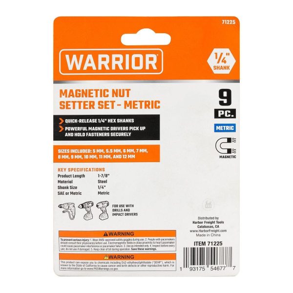 WARRIOR - Metric Magnetic Nut Setter Set, 9-Piece - 71225 - Imagen 6