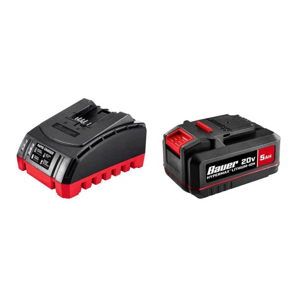 BAUER - Kit de Inicio de Batería y Cargador de Iones de Litio 20V 5 Ah - 71272 - Imagen 2