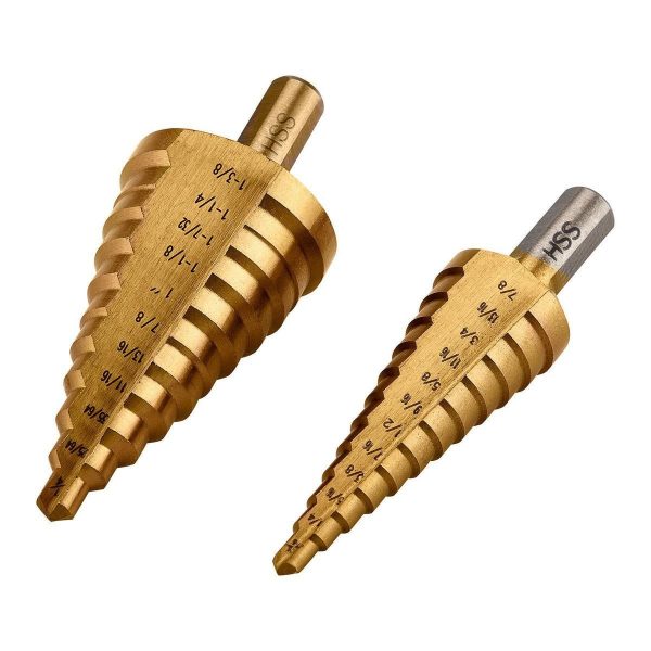 WARRIOR - 3/16 in. to 1-3/8 in., #4 Titanium Step Drill Bit (12-Steps), and #5 (11-Steps) - 96275 - Imagen 4