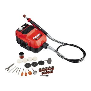 BAUER - Herramienta Rotativa Inalámbrica de Velocidad Variable 20V con Eje Flexible, 36 Piezas - Solo Herramienta - 58672