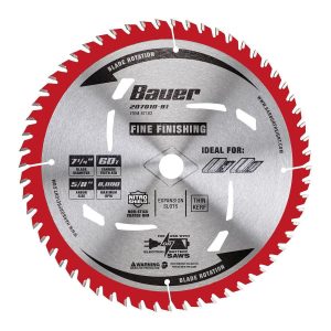 BAUER - 7-1/4 in., 60T Fine Finishing Circular Saw Blade - 57102