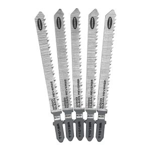 WARRIOR - 4 in., 10 TPI T-Shank Reverse Jig Saw Blades for Clean Wood Cutting, 5-Pack - 68070