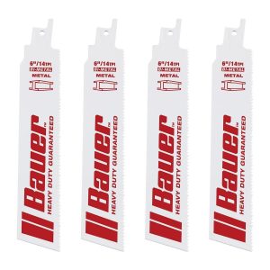 BAUER - 14 TPI Bi-Metal Reciprocating Saw Blades, 4-Pack - 56481