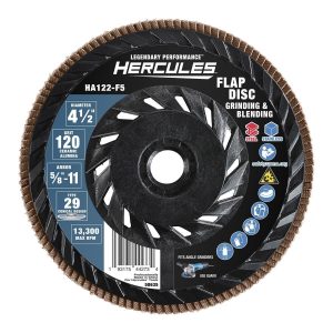 HERCULES - Disco de Lija Abrasiva 4-1/2 pulg x 5/8 pulg -11 UNC, Grado 120 Tipo 29 con Respaldo Plástico y Grano Cerámico - 58635