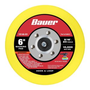 BAUER - 6 in. Hook-and-Loop Backing Pad for Dual-Action and Random Orbit Polishers - 64913