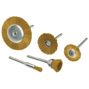 CHICAGO ELECTRIC POWER TOOLS - Brass Rotary Wheel and Brush Set, 5 Piece - 66114