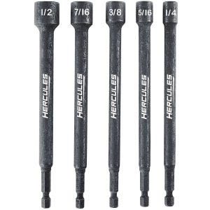 HERCULES - 6 in. Impact-Rated Magnetic SAE Nut Setters, 5-Piece - 64772