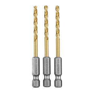 HERCULES - 9/64 in. Impact-Rated Hex Shank Titanium Drill Bit Set, 3-Piece - 64892