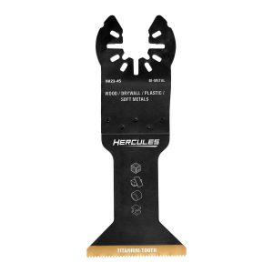 HERCULES - Hoja de corte biselado/reducción de vástago bimetálica con recubrimiento de titanio de 1-3/4 pulgadas para herramientas oscilantes multiusos - 70089