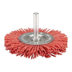 WARRIOR - Rueda Abrasiva de Nylon de 3 pulgadas, Grano 80 con Vástago de 1/4 pulgada - 60324