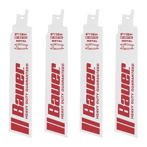 BAUER - 18 TPI Bi-Metal Reciprocating Saw Blades, 4-Pack - 56848