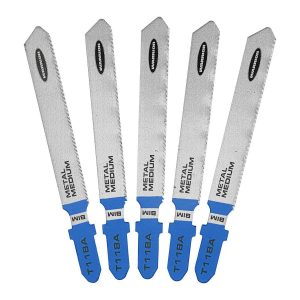 WARRIOR - 3 in., 21 TPI T-Shank Medium metal Bi-Metal Jig Saw Blades, 5-Pack - 68076