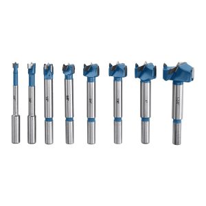 HERCULES - 1/4 in. to 1-3/8 in. Carbide-Tipped Forstner Drill Bit Set with 3/8 in. Shanks, 8-Piece - 58271