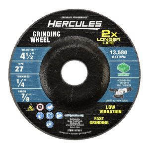 HERCULES - 4-1/2 in. x 1/4 in. x 7/8 in., Type 27 Masonry Grinding Wheel - 57581