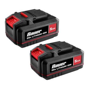 BAUER - 20V 5 Ah High-Capacity Lithium-Ion Battery Bundle, 2-Pack - 71270