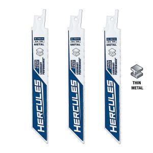 HERCULES - 6 in., 24 TPI Bi-Metal Reciprocating Saw Blades, 3-Pack - 57353