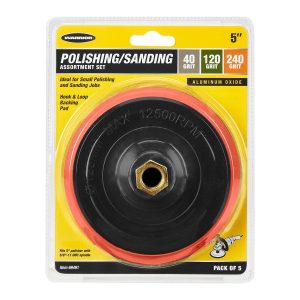 WARRIOR - 5 in. Polishing/Sanding Set, 5-Pack - 69491