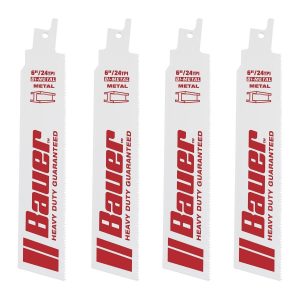 BAUER - 24 TPI Bi-Metal Reciprocating Saw Blades, 4-Pack - 56482