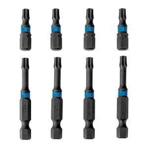 HERCULES - T25 Impact-Rated Steel 1 in. and 2 in. Star Bit Set, 8-Piece - 70882