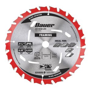 BAUER - 7-1/4 in., 24T Framing Circular Saw Blade, 3-Pack - 57093