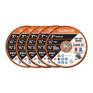 WARRIOR - 7 in. x 1/8 in. x 5/8 in. and Diamond Knockout Type 01/41 Metal Cut-Off Wheel, 5-Pack - 57043