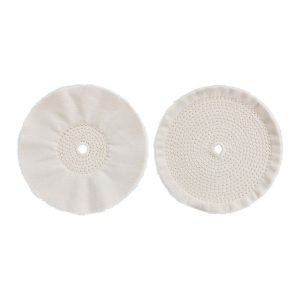 BAUER - 8 in. Spiral and Loose Cotton Buffing Wheels, 2-Piece - 71050