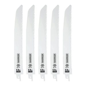 WARRIOR - 9 in., 5-8 TPI General-Purpose/Demolition Bi-Metal Reciprocating Saw Blades, 5-Pack - 68037