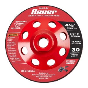 BAUER - 4-1/2 in. Diamond Turbo Cup Wheel - 57624