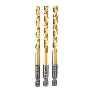 HERCULES - 1/4 in. Impact-Rated Hex Shank Titanium Drill Bit Set, 3-Piece - 64891