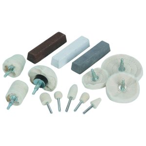 CHICAGO ELECTRIC POWER TOOLS - Assorted Aluminum Polishing Kit with 1/4 In. Shank, 14 Piece - 98707