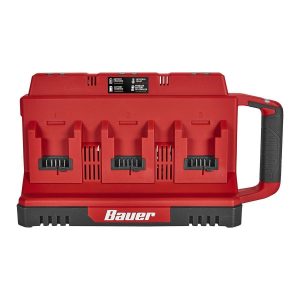 BAUER - Cargador Secuencial de 6 Puertos 20V con Puertos USB Duales - 58673