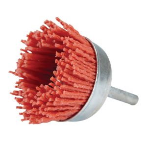 WARRIOR - Rueda de Copa Abrasiva de Nylon de 2 pulgadas, Grano 80 con Vástago de 1/4 pulgada - 91367