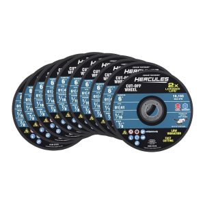HERCULES - 6 in. x 1/16 in. x 7/8 in., Type 01/41 Metal Cut-Off Wheel, 10-Pack - 57078