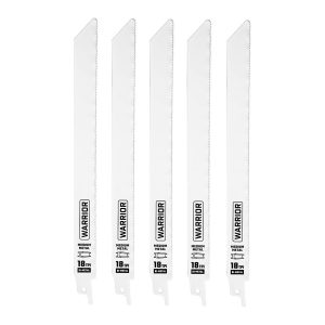 WARRIOR - 9 in., 18 TPI Metal-Cutting Bi-Metal Reciprocating Saw Blades, 5-Pack - 68039